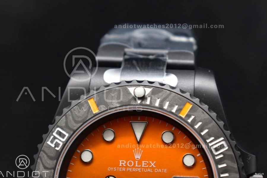 1:1 470 DIW Edition Black Orange Dial VS Upgraded VSF on DLC Best DLC Submariner Bracelet 0816